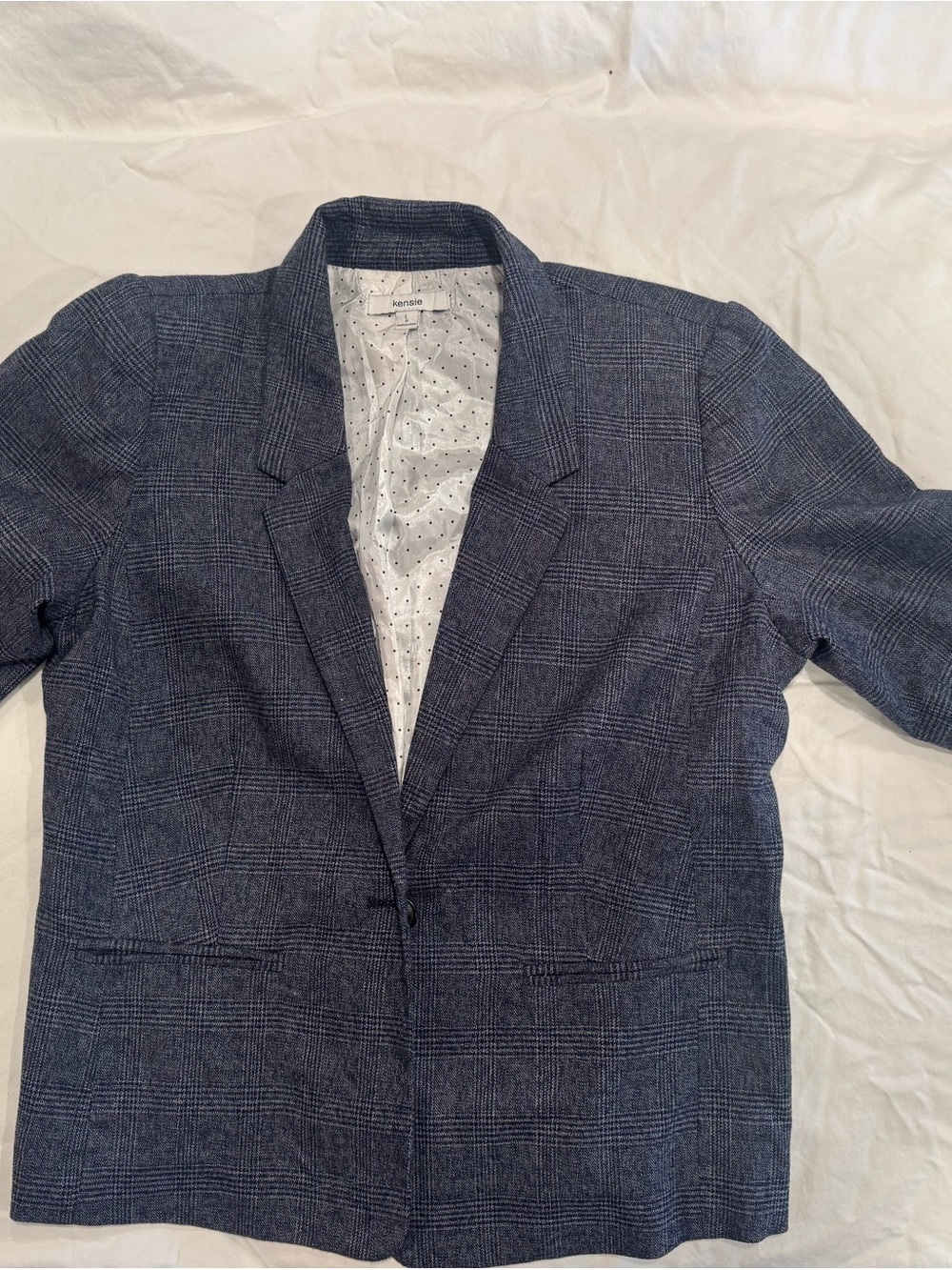 Kensie Women's Navy Plaid Blazer